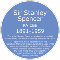 The Blue Plaque commemorating Sir Stanley Spencer