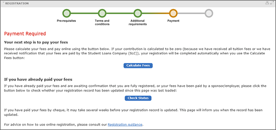 example screenshot of the Payment Required page