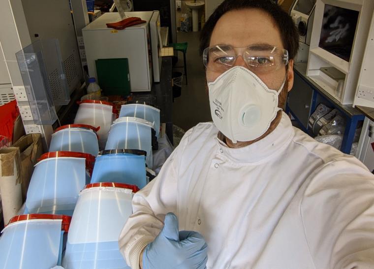 BRL technician with visor