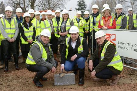 uwe bristol foundation student laid accommodation stone 13m started construction create project uwenews ac info