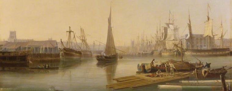 Painting of Bristol's docks in 1800s