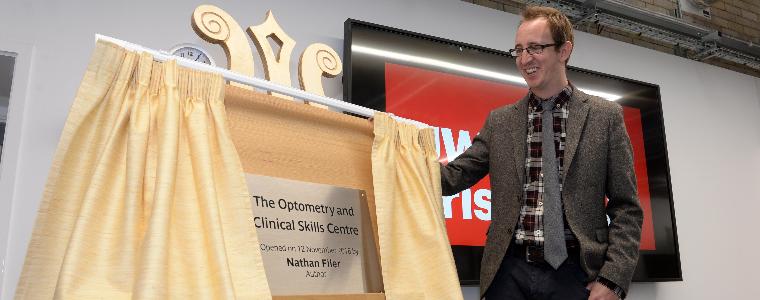 Author Nathan Filer opening the new centre at Glenside campus