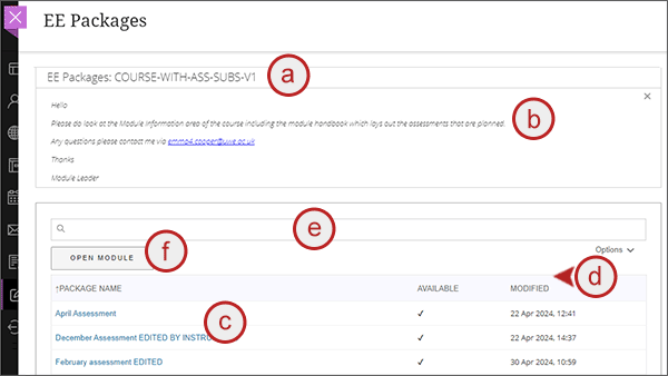 example screehshot showing a to d below