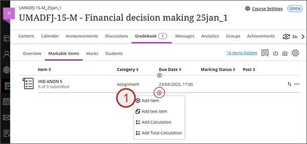example screenshot showing step 1 above