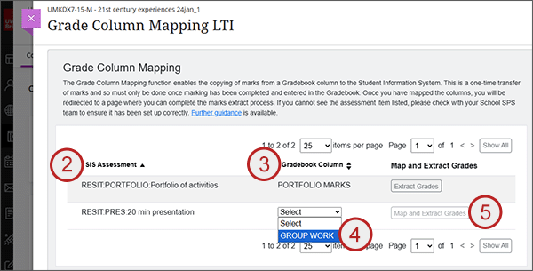 example screenshot showing steps 2 to 5 above
