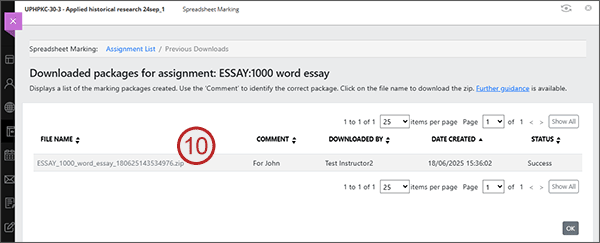 example screenshot showing step above