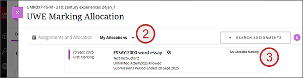 example screenshot showing steps 2 and 3 above