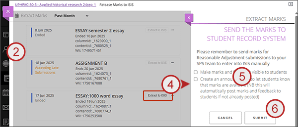 example screenshot showing steps 2 to 6 above