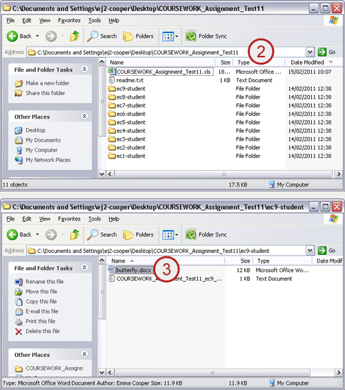 example screenshot showing quick steps 2 and 3 above