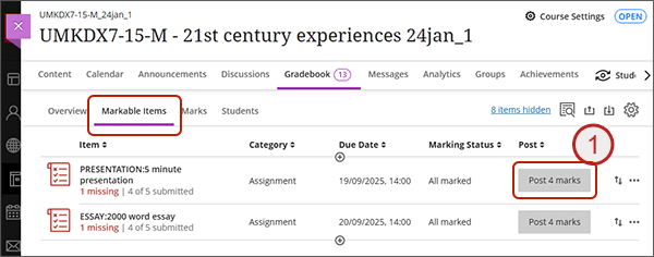 screenshot showing 1 above