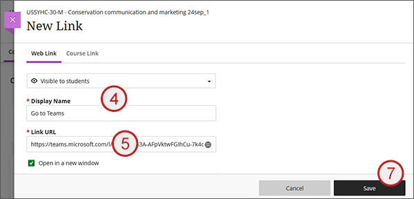 example screenshot showing steps 4 to 7