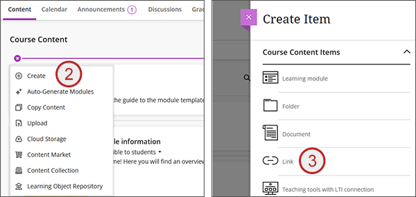 example screenshot showing steps 2 and 3 above