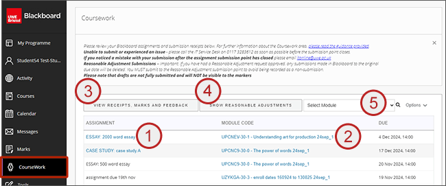 example screenshot showing 2 to 6 below