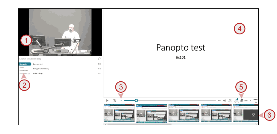 example panoptop screen showing nots 2 to 6 below