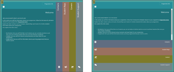 example screenshot of the vertical and horizontal layouts