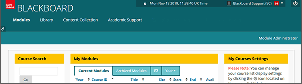 example screenshot of the heading where user has no programme attachment