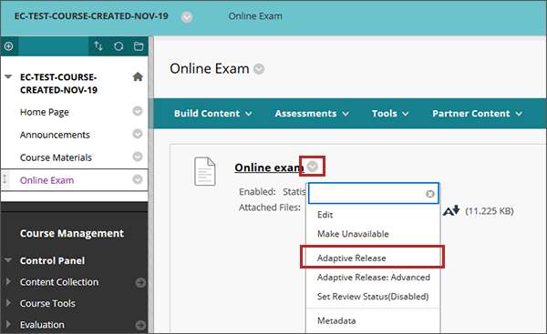 Example of the lecture material and generated test