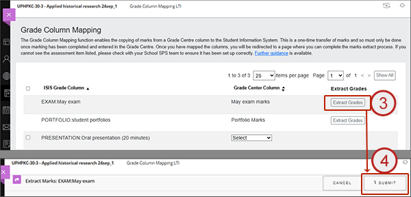 example screenshot showing steps 3 and 4 above