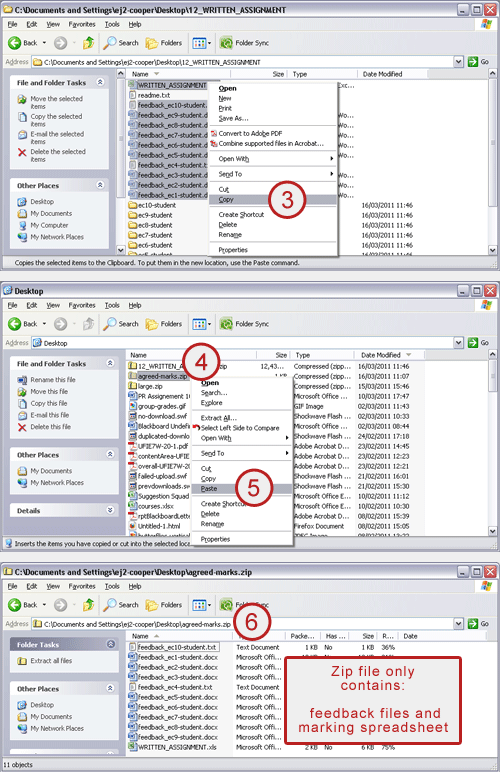 example screenshot showing quick steps 3 to 6 above