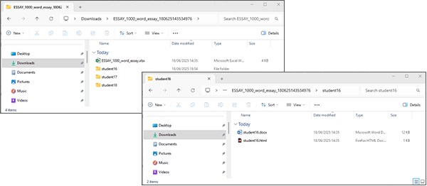 example screenshot showing contents of an extracted zip