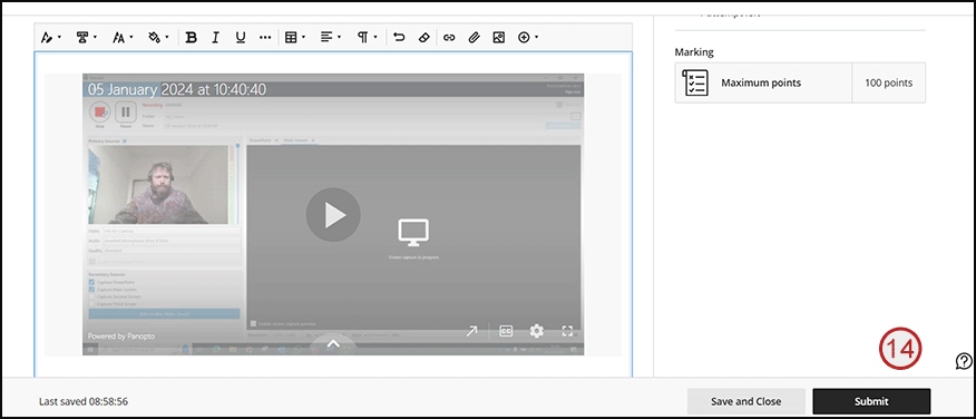 example screenshot showing step 14 above