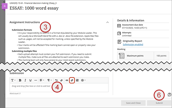 example screenshot showing steps 3