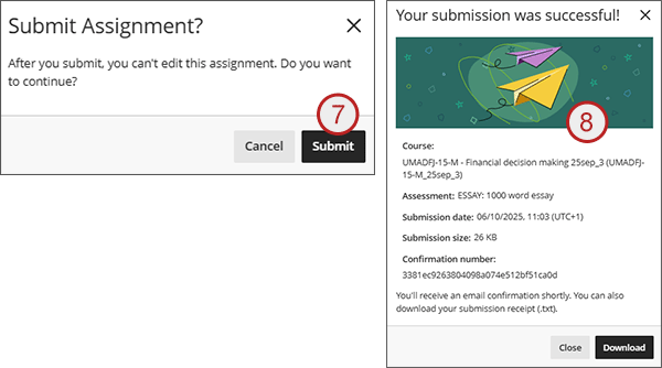 example screenshot showing steps 4 and 6